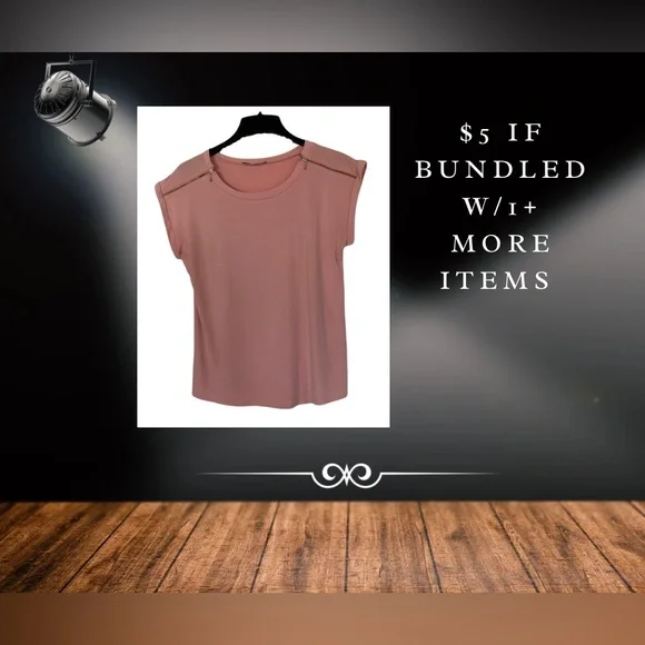 Sweet Rain Pink Dress Top With Zippers - Picture 2 of 2